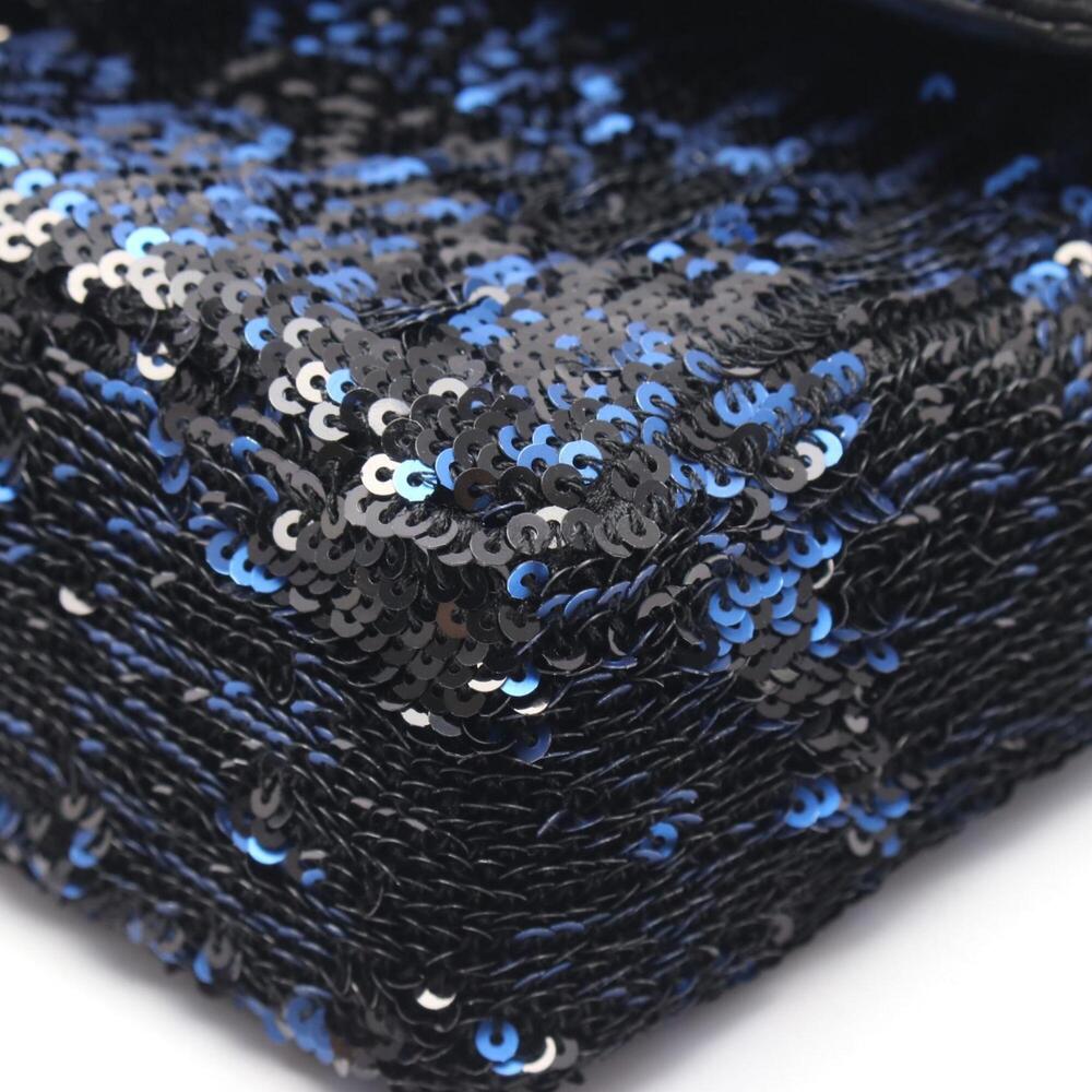 Chanel Mini Matelassé 20 Shoulder Bag/Handbag, Leather, Sequins, Women's, Blu... - Picture 7 of 7